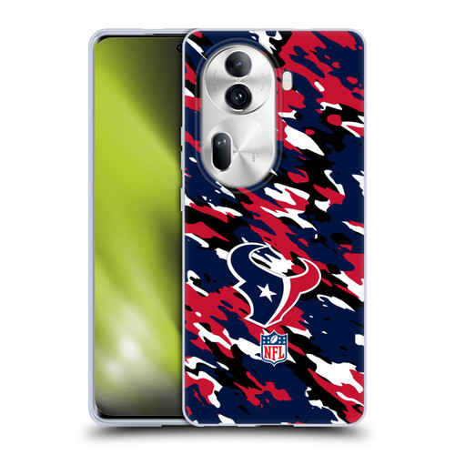 NFL Houston Texans Logo Camou Soft Gel Case for OPPO Reno11 Pro