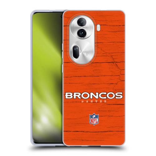 NFL Denver Broncos Logo Distressed Look Soft Gel Case for OPPO Reno11 Pro