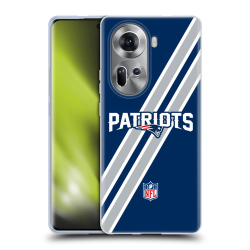 NFL New England Patriots Logo Stripes Soft Gel Case for OPPO Reno11