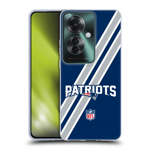 NFL New England Patriots Logo Stripes Soft Gel Case for OPPO Reno11 F 5G / F25 Pro 5G