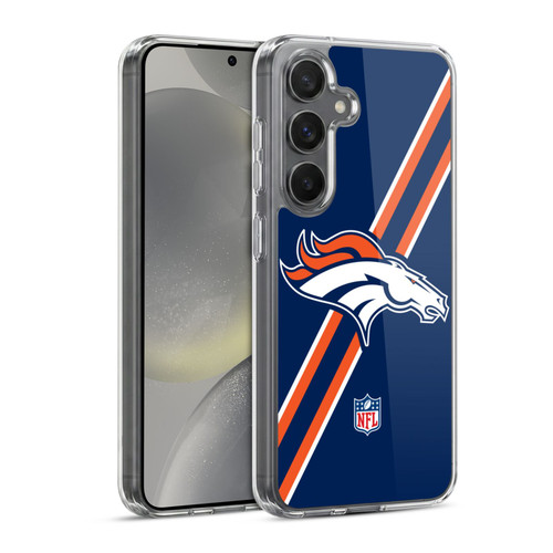 NFL Denver Broncos Logo Stripes Soft Gel Case for Samsung Galaxy S24 5G