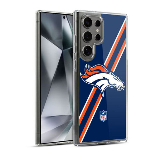NFL Denver Broncos Logo Stripes Soft Gel Case for Samsung Galaxy S24 Ultra 5G