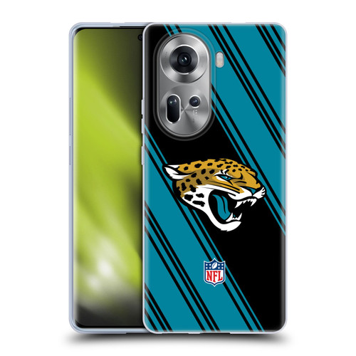 NFL Jacksonville Jaguars Artwork Stripes Soft Gel Case for OPPO Reno11