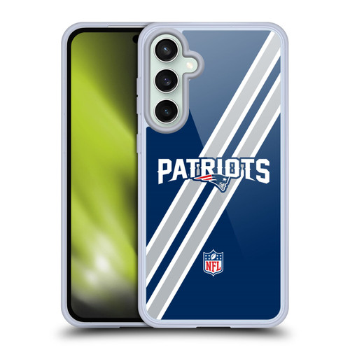 NFL New England Patriots Logo Stripes Soft Gel Case for Samsung Galaxy S23 FE 5G
