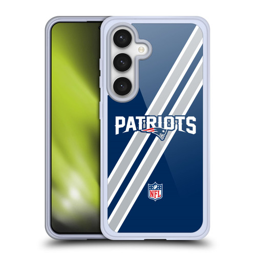 NFL New England Patriots Logo Stripes Soft Gel Case for Samsung Galaxy S24 5G