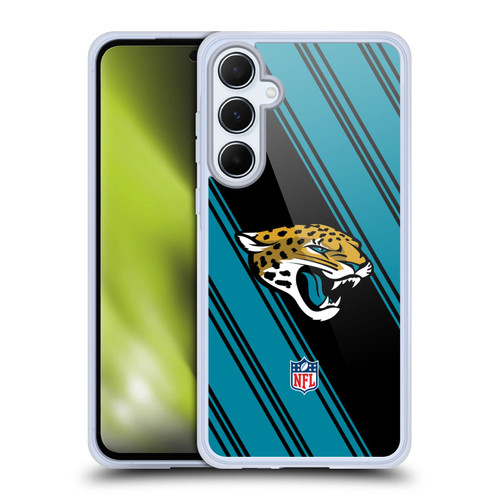 NFL Jacksonville Jaguars Artwork Stripes Soft Gel Case for Samsung Galaxy A55 5G