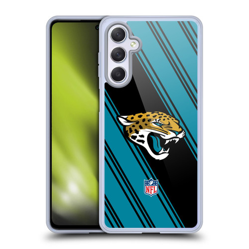 NFL Jacksonville Jaguars Artwork Stripes Soft Gel Case for Samsung Galaxy M54 5G