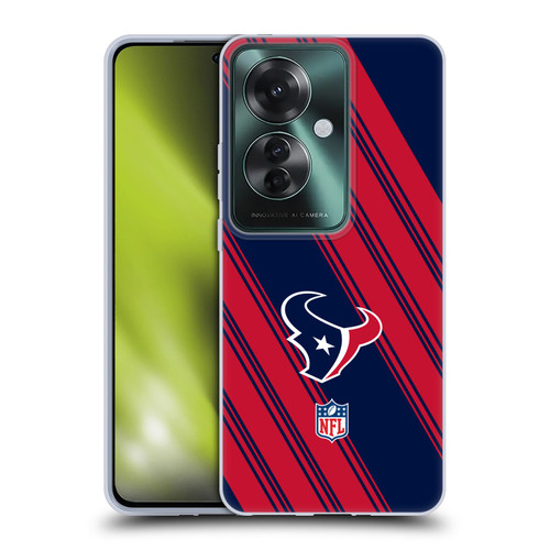 NFL Houston Texans Artwork Stripes Soft Gel Case for OPPO Reno11 F 5G / F25 Pro 5G