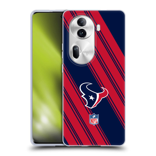 NFL Houston Texans Artwork Stripes Soft Gel Case for OPPO Reno11 Pro