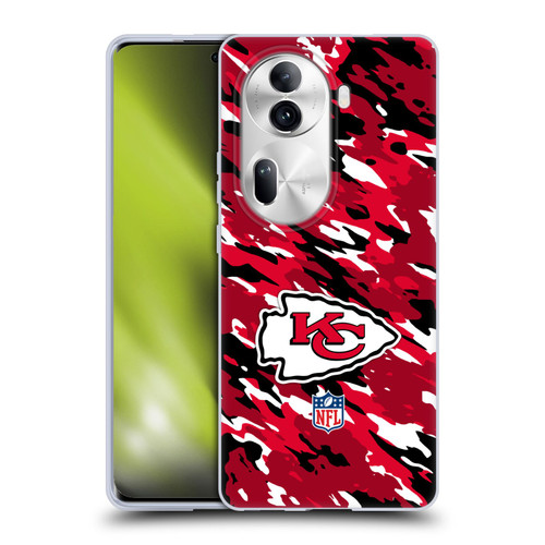 NFL Kansas City Chiefs Logo Camou Soft Gel Case for OPPO Reno11 Pro
