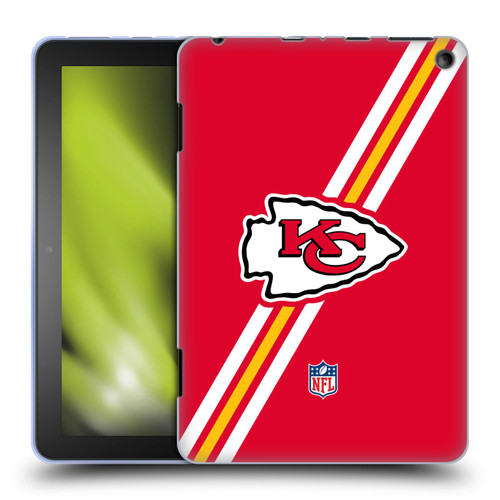 NFL Kansas City Chiefs Logo Stripes Soft Gel Case for Amazon Fire HD 8/Fire HD 8 Plus 2020