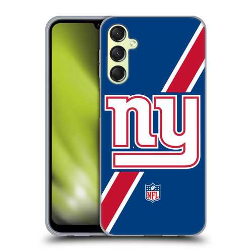 NFL New York Giants Logo Stripes Soft Gel Case for Samsung Galaxy A24 4G / M34 5G