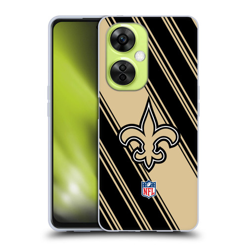 NFL New Orleans Saints Artwork Stripes Soft Gel Case for OnePlus Nord CE 3 Lite 5G