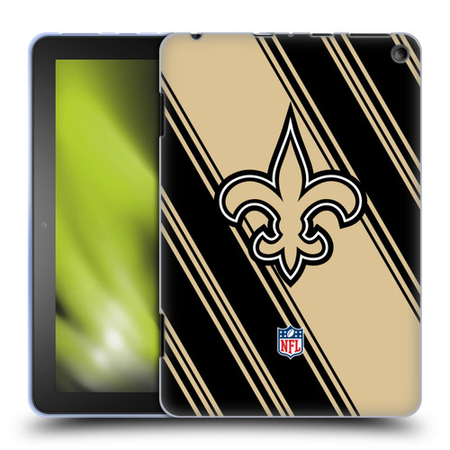 NFL New Orleans Saints Artwork Stripes Soft Gel Case for Amazon Fire HD 8/Fire HD 8 Plus 2020