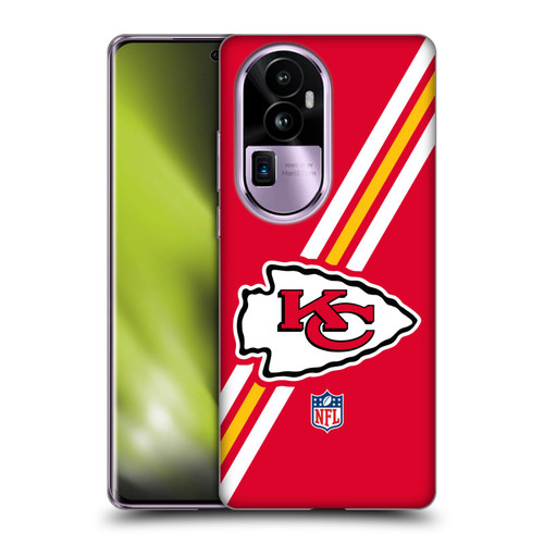 NFL Kansas City Chiefs Logo Stripes Soft Gel Case for OPPO Reno10 Pro+