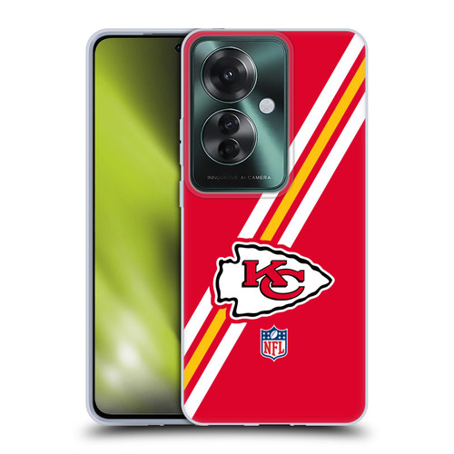 NFL Kansas City Chiefs Logo Stripes Soft Gel Case for OPPO Reno11 F 5G / F25 Pro 5G