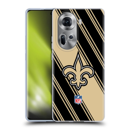 NFL New Orleans Saints Artwork Stripes Soft Gel Case for OPPO Reno11