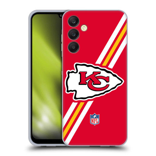 NFL Kansas City Chiefs Logo Stripes Soft Gel Case for Samsung Galaxy A25 5G
