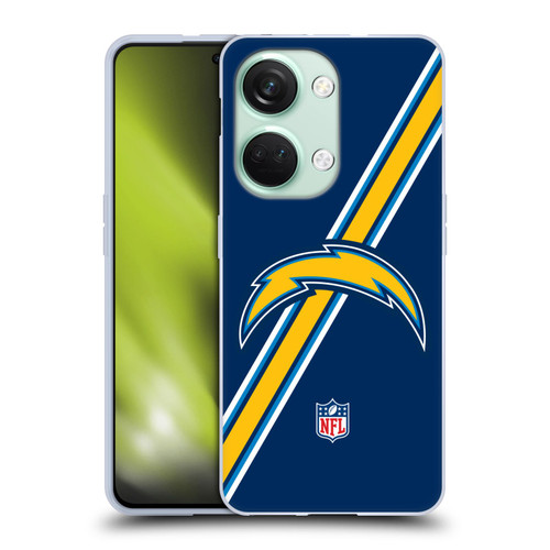 NFL Los Angeles Chargers Logo Stripes Soft Gel Case for OnePlus Nord 3 5G