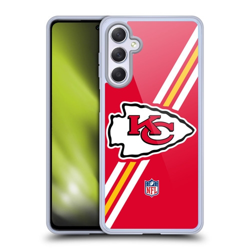 NFL Kansas City Chiefs Logo Stripes Soft Gel Case for Samsung Galaxy M54 5G
