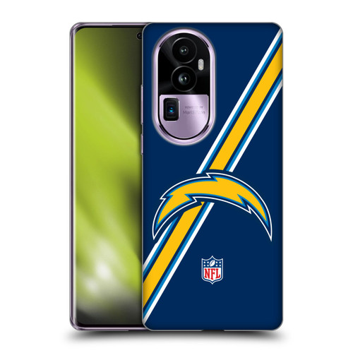 NFL Los Angeles Chargers Logo Stripes Soft Gel Case for OPPO Reno10 Pro+