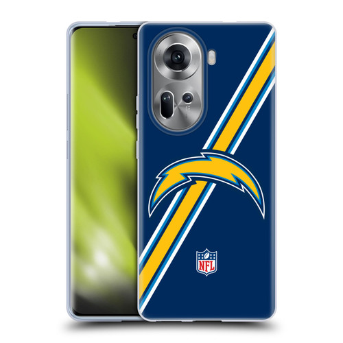 NFL Los Angeles Chargers Logo Stripes Soft Gel Case for OPPO Reno11