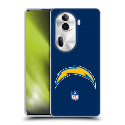 NFL Los Angeles Chargers Logo Plain Soft Gel Case for OPPO Reno11 Pro