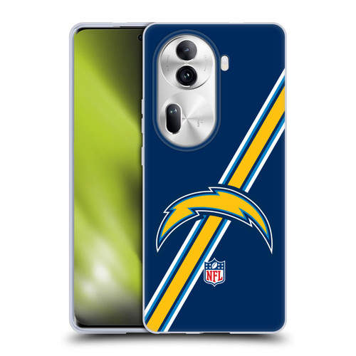 NFL Los Angeles Chargers Logo Stripes Soft Gel Case for OPPO Reno11 Pro