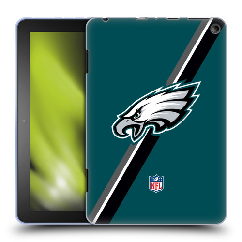 NFL Philadelphia Eagles Logo Stripes Soft Gel Case for Amazon Fire HD 8/Fire HD 8 Plus 2020