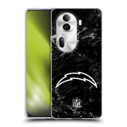 NFL Los Angeles Chargers Artwork Marble Soft Gel Case for OPPO Reno11 Pro