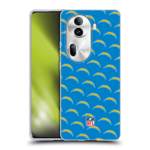 NFL Los Angeles Chargers Artwork Patterns Soft Gel Case for OPPO Reno11 Pro