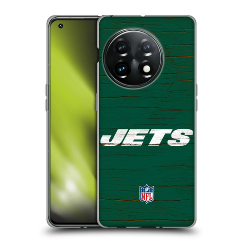 NFL New York Jets Logo Distressed Look Soft Gel Case for OnePlus 11 5G