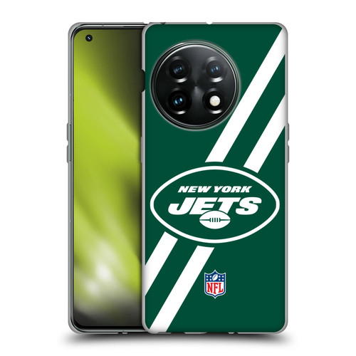 NFL New York Jets Logo Stripes Soft Gel Case for OnePlus 11 5G