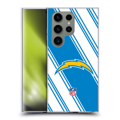 NFL Los Angeles Chargers Artwork Stripes Soft Gel Case for Samsung Galaxy S24 Ultra 5G