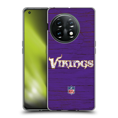 NFL Minnesota Vikings Logo Distressed Look Soft Gel Case for OnePlus 11 5G