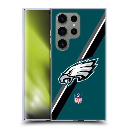 NFL Philadelphia Eagles Logo Stripes Soft Gel Case for Samsung Galaxy S24 Ultra 5G