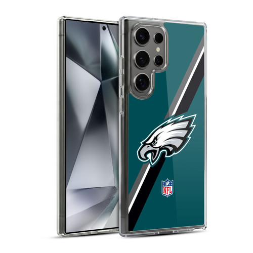 NFL Philadelphia Eagles Logo Stripes Soft Gel Case for Samsung Galaxy S24 Ultra 5G