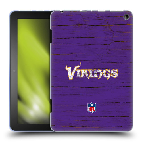 NFL Minnesota Vikings Logo Distressed Look Soft Gel Case for Amazon Fire HD 8/Fire HD 8 Plus 2020