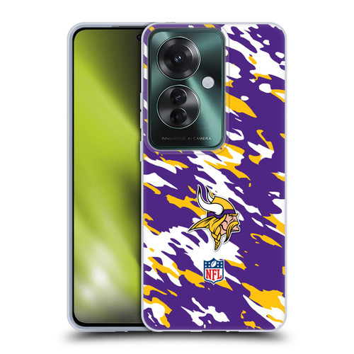 NFL Minnesota Vikings Logo Camou Soft Gel Case for OPPO Reno11 F 5G / F25 Pro 5G
