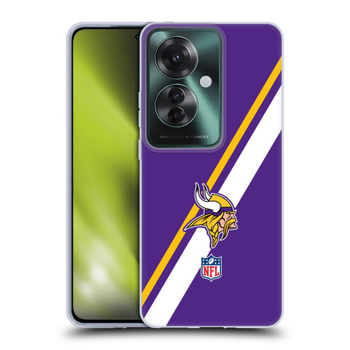 NFL Minnesota Vikings Logo Stripes Soft Gel Case for OPPO Reno11 F 5G / F25 Pro 5G