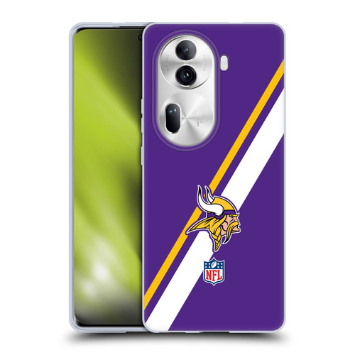 NFL Minnesota Vikings Logo Stripes Soft Gel Case for OPPO Reno11 Pro