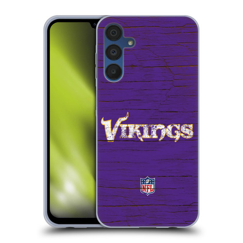 NFL Minnesota Vikings Logo Distressed Look Soft Gel Case for Samsung Galaxy A15