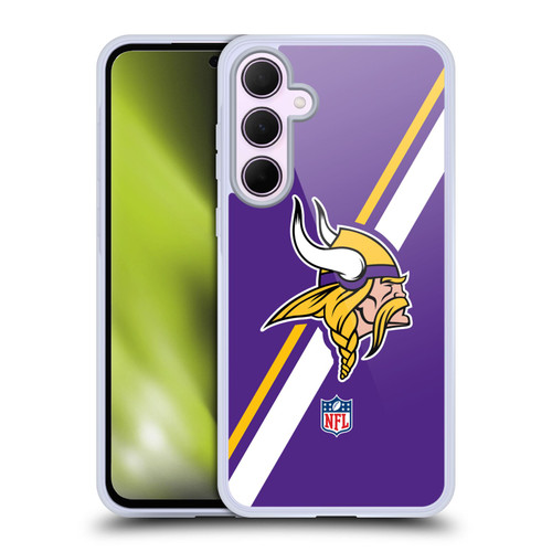 NFL Minnesota Vikings Logo Stripes Soft Gel Case for Samsung Galaxy A35 5G