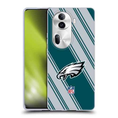 NFL Philadelphia Eagles Artwork Stripes Soft Gel Case for OPPO Reno11 Pro