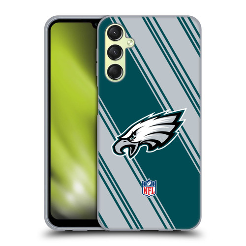 NFL Philadelphia Eagles Artwork Stripes Soft Gel Case for Samsung Galaxy A24 4G / M34 5G