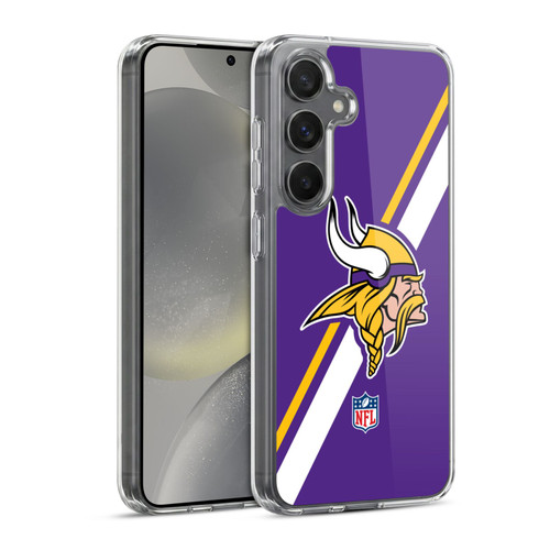 NFL Minnesota Vikings Logo Stripes Soft Gel Case for Samsung Galaxy S24 5G