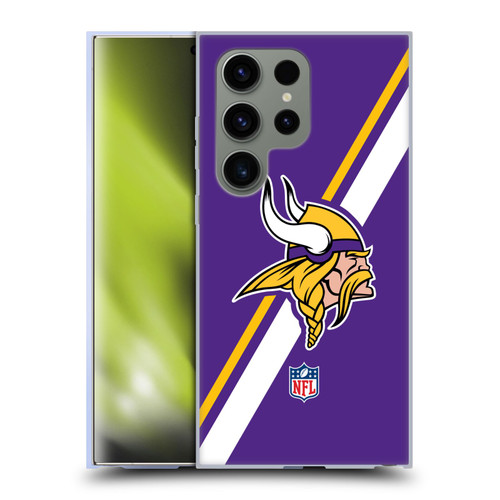 NFL Minnesota Vikings Logo Stripes Soft Gel Case for Samsung Galaxy S24 Ultra 5G