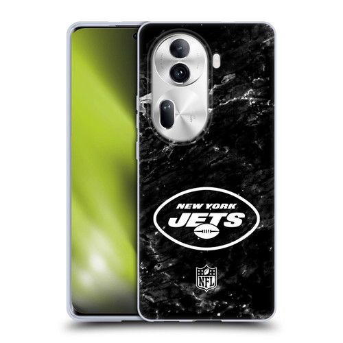 NFL New York Jets Artwork Marble Soft Gel Case for OPPO Reno11 Pro