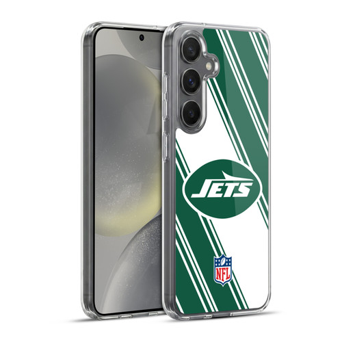 NFL New York Jets Artwork Stripes Soft Gel Case for Samsung Galaxy S24+ 5G & MagSafe
