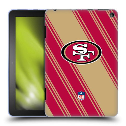 NFL San Francisco 49ers Artwork Stripes Soft Gel Case for Amazon Fire HD 8/Fire HD 8 Plus 2020